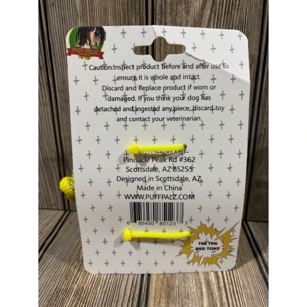 Puff Palz Tug & Toke Rubber Dog Toy Yellow